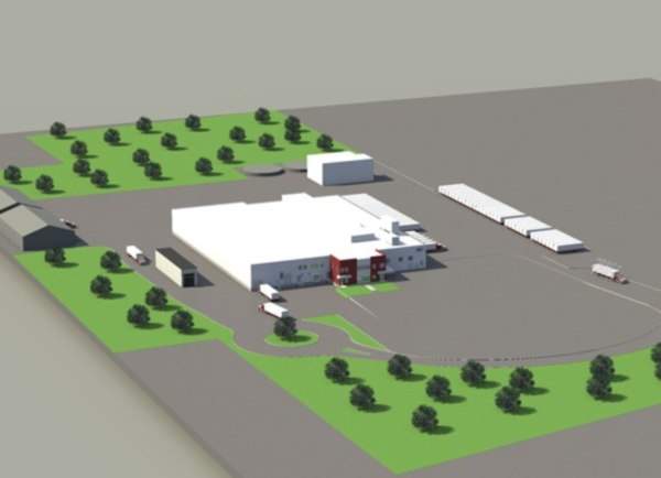 The Sunnymel slaughterhouse is located on an 81ha site in the village of Clair in New Brunswick. Image courtesy of the Sunnymel slaughterhouse project.
