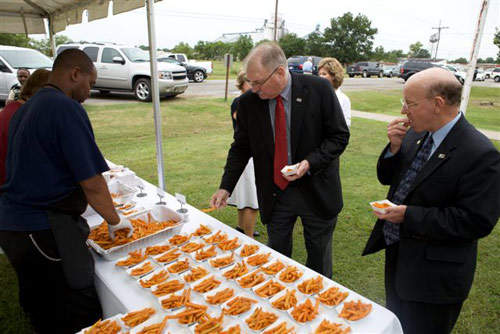 At the announcement of the new plant in Lamb Weston Delhi, some sweet potato fries were sampled.