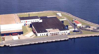 A view of the fish processing centre's landing area for receiving the herring catches.