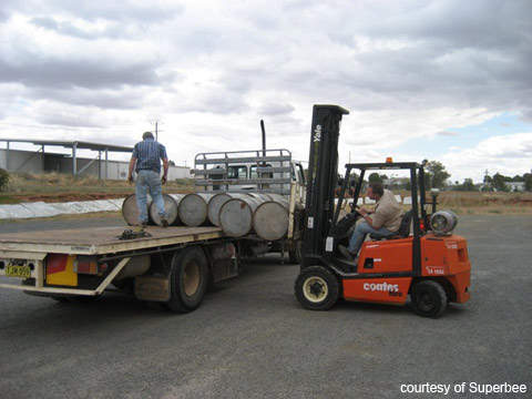The honey is supplied to Superbee in bulk barrels from beekeepers in the eastern states of Australia.