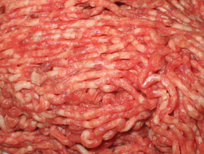 Irradiated ground beef ready to be packaged.
